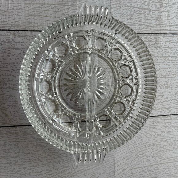 Vintage Federal Glass Windsor Button and Cane Relish Dish - Picture 2 of 7